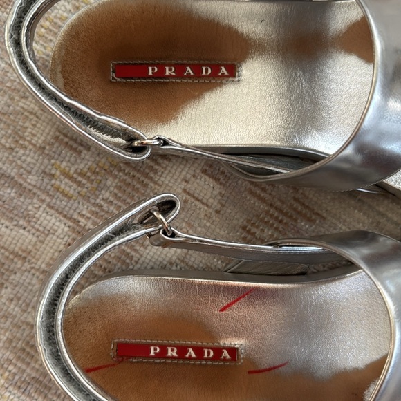 Prada Metallic double-band flat sandal Size 38.5 - Picture 10 of 13